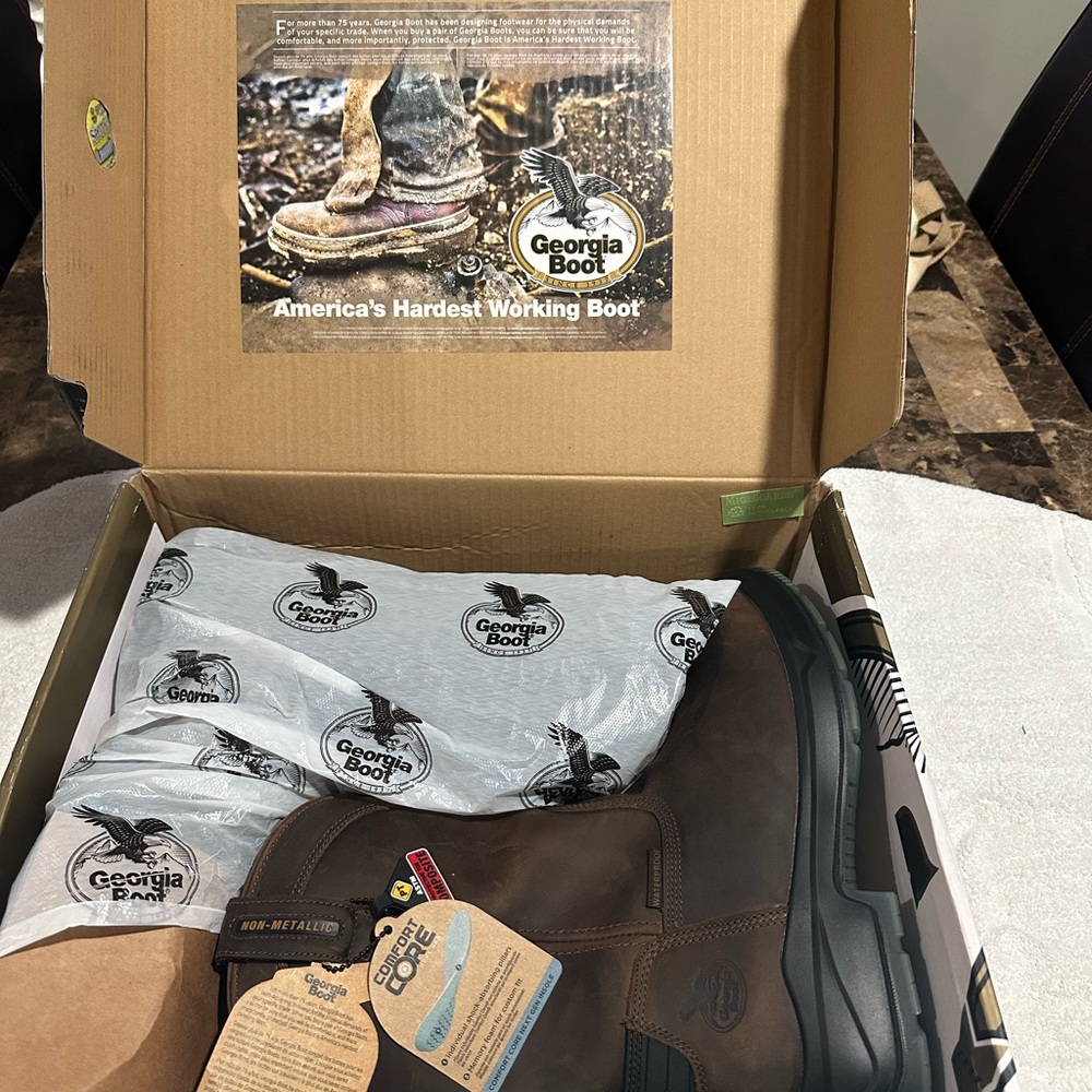 Georgia Boot Brown Leather Work Boots